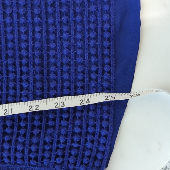 BRIXON IVY Cobalt Blue Crochet Overlay Blouse Size Medium - Picture 12 of 12